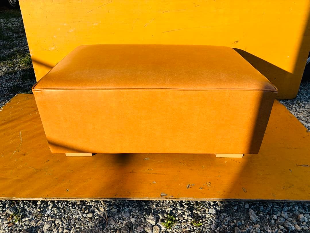 J43★アスプルンド★美品 オットマン グリーン 合成皮革