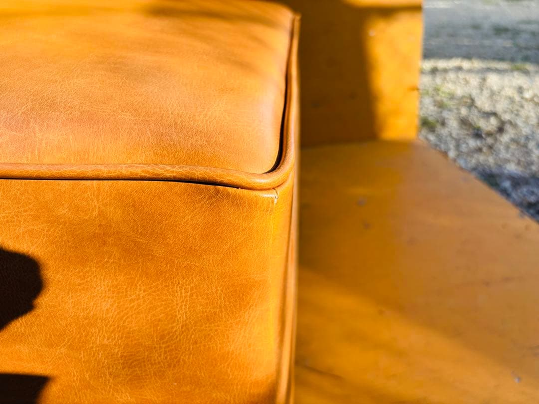 J43★アスプルンド★美品 オットマン グリーン 合成皮革