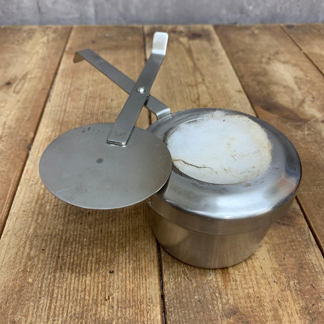 E-2 【希少・ヴィンテージ】ステンレス製 フォンデュ鍋セット 木柄 レトロ キ