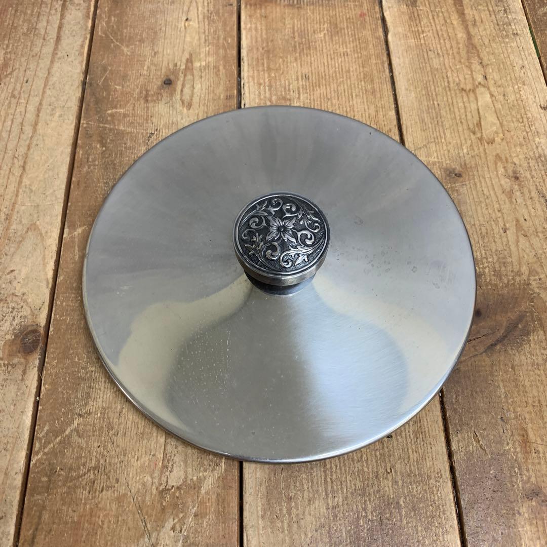 E-2 【希少・ヴィンテージ】ステンレス製 フォンデュ鍋セット 木柄 レトロ キ