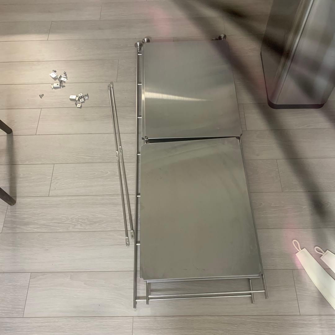 無印　ステンレスユニットシェルフ　ステンレス棚セット　ワイド　中