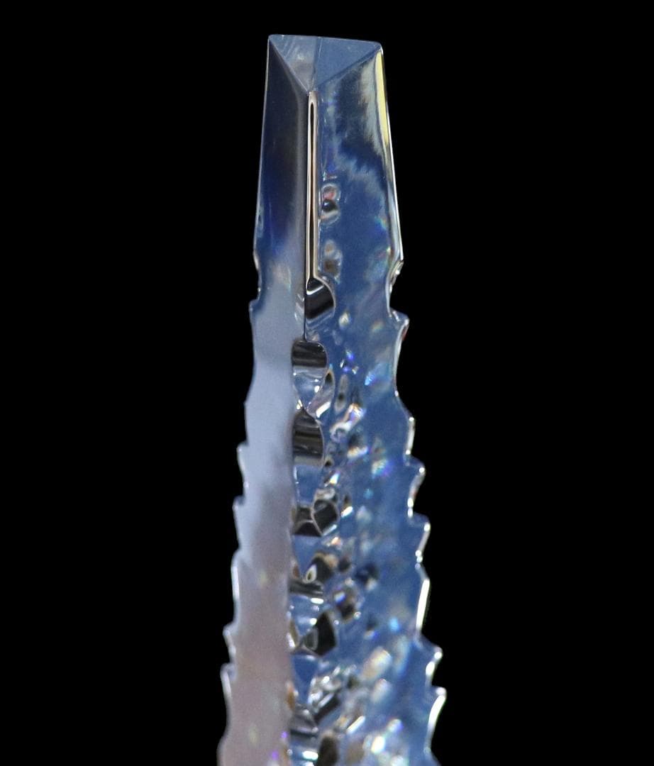 オールド・バカラ 特大作品 稀少 波状カット 三角台座 45.5cm 2.4kg