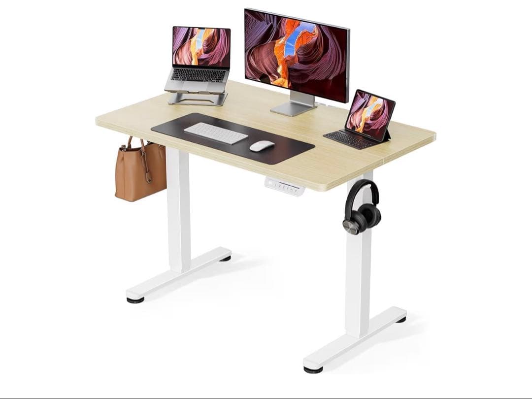 電動 オフィスワークテーブル 昇降式デスク スタンディングデスク　100×60