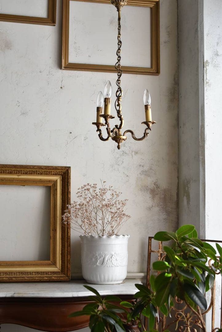 アンティーク　3灯シャンデリア