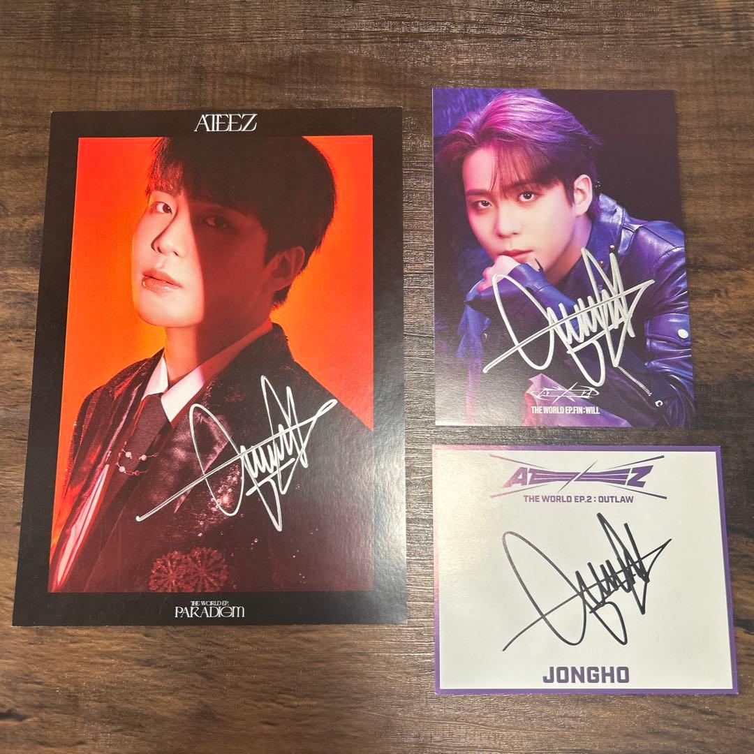 ATEEZ ジョンホ サイン入りポストカードセット - メルカリ