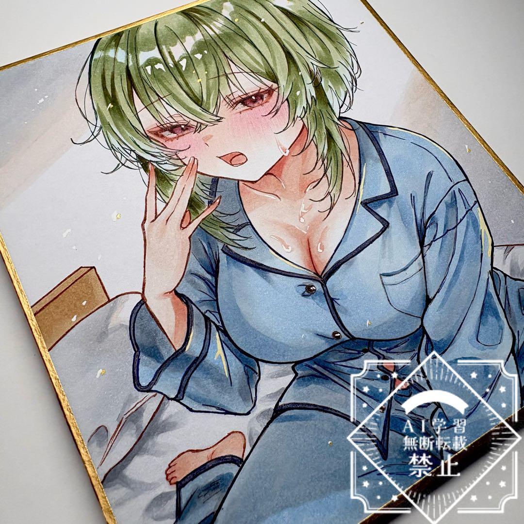 エ*！様 一点物 オリジナル 色紙 手描きイラスト アナログ 女の子 創作