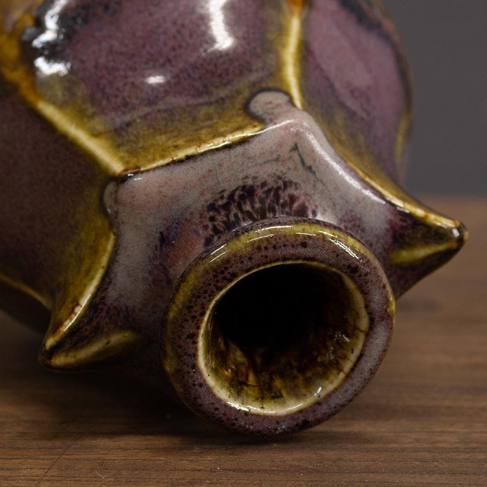 錦山焼 花瓶 フラワーベース 高さ17.6cm 民芸 昭和レトロ （1）