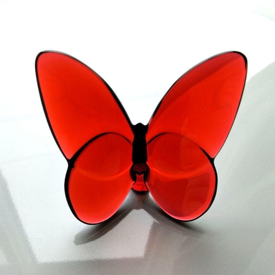 【新品】バカラ　ラッキー　バタフライ　 蝶 　レッド