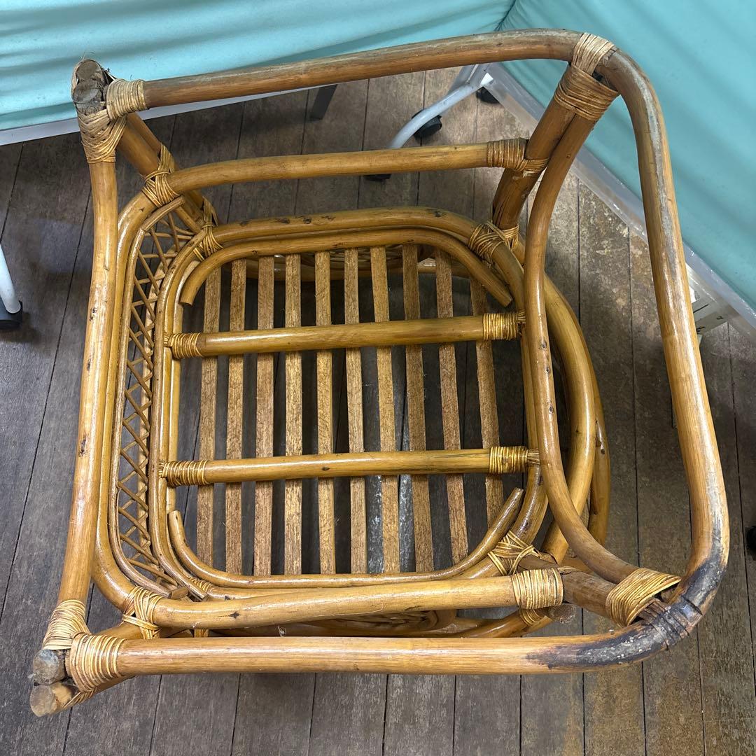 ヴィンテージ ラタン チェア　大　椅子