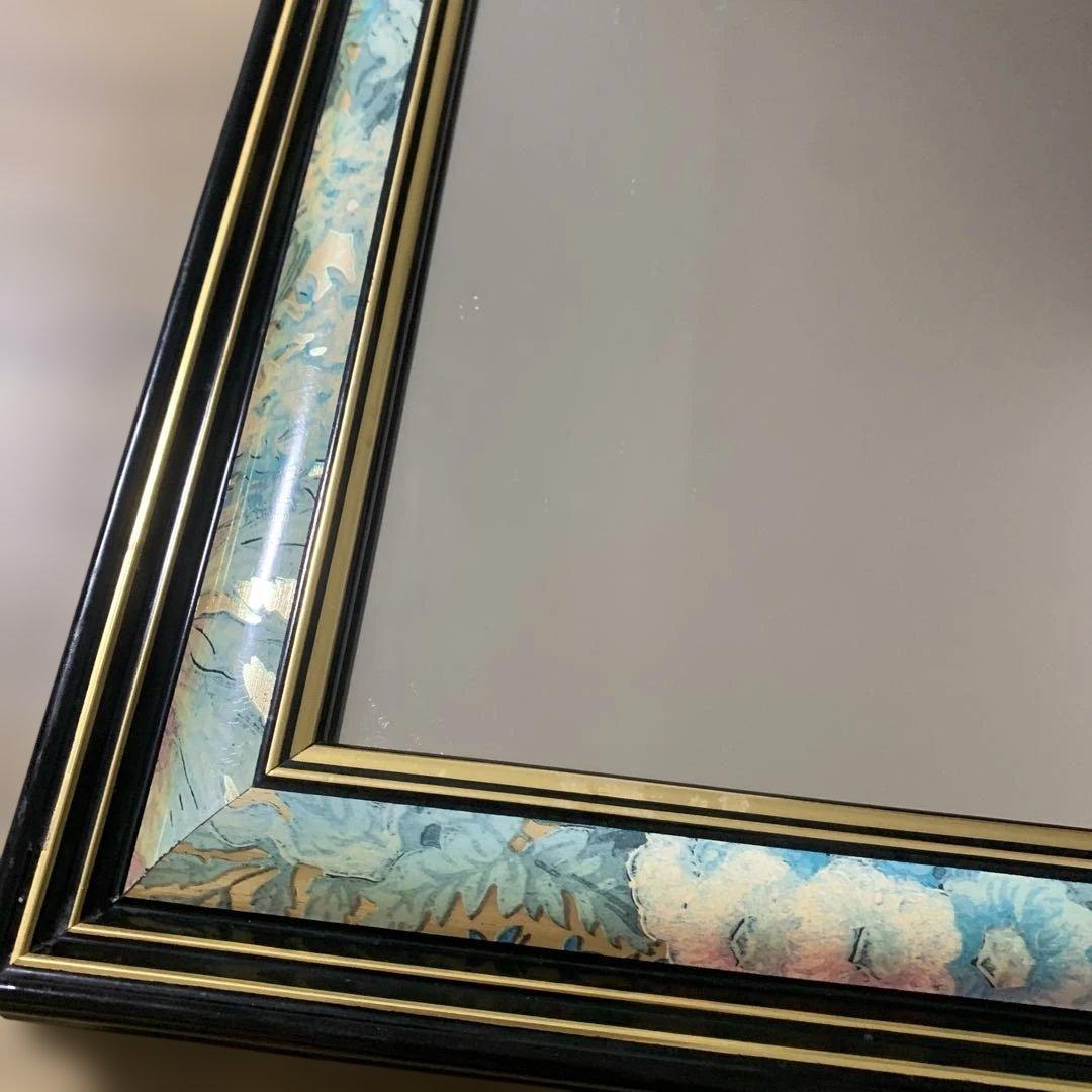 アンティークレトロ☆花柄デザイン★長方形★デザイン。鏡