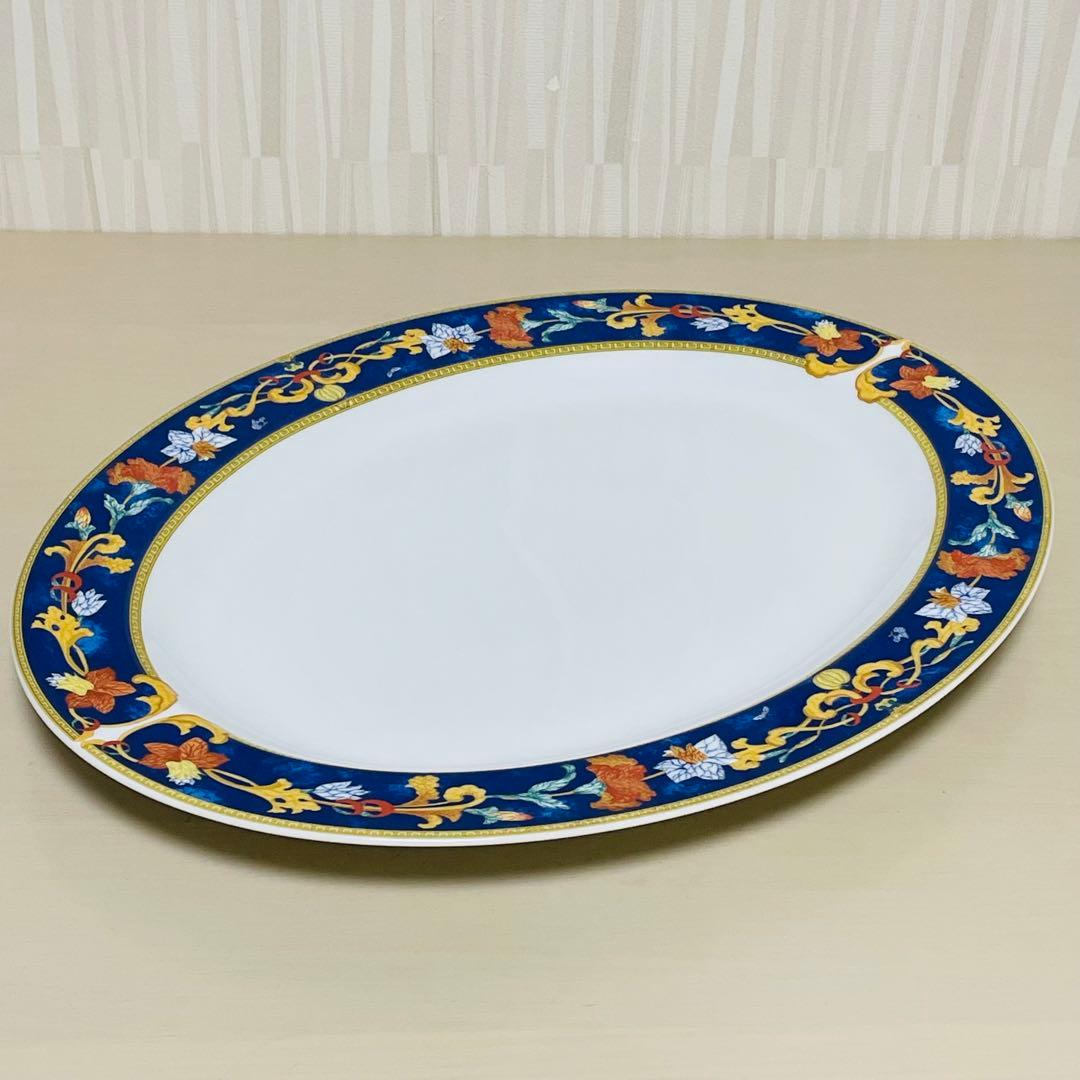 BERNARDAUD ベルナルド Roma bleu オーバルプレート 皿 楕円