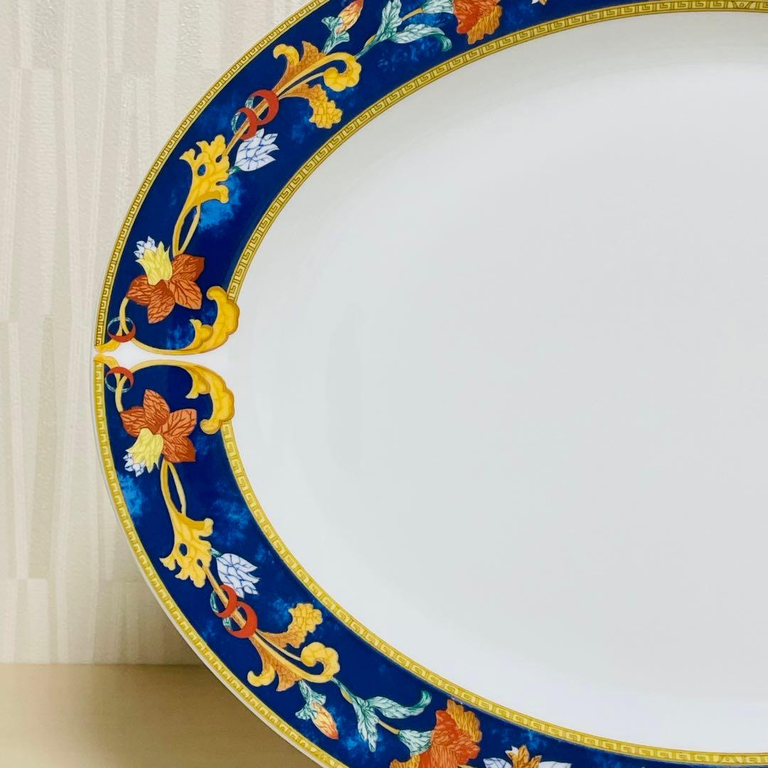 BERNARDAUD ベルナルド Roma bleu オーバルプレート 皿 楕円