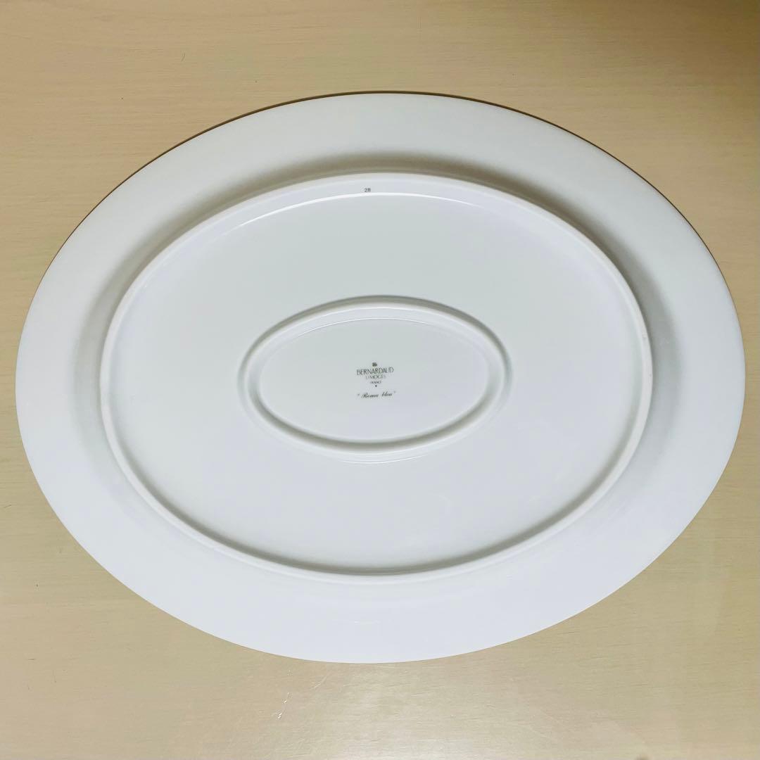 BERNARDAUD ベルナルド Roma bleu オーバルプレート 皿 楕円