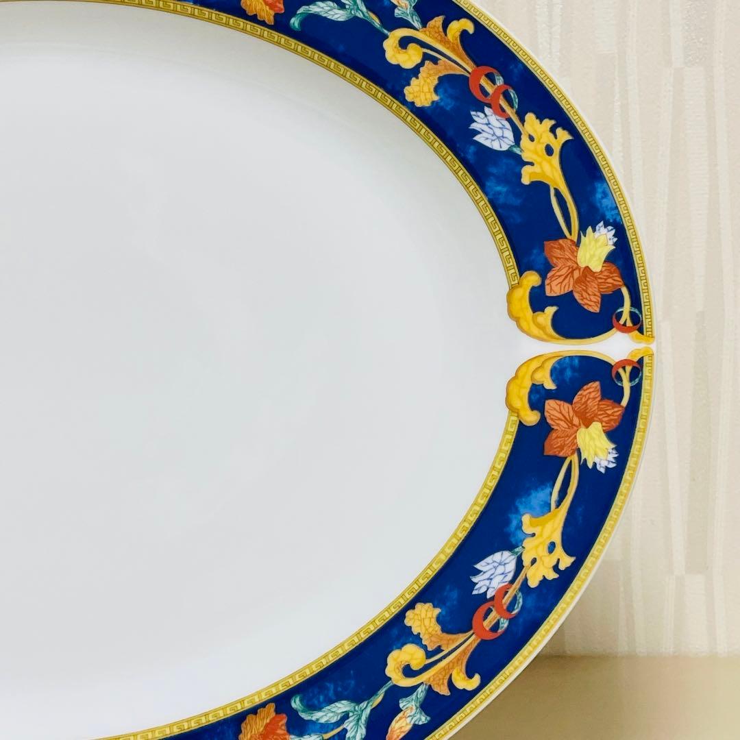 BERNARDAUD ベルナルド Roma bleu オーバルプレート 皿 楕円