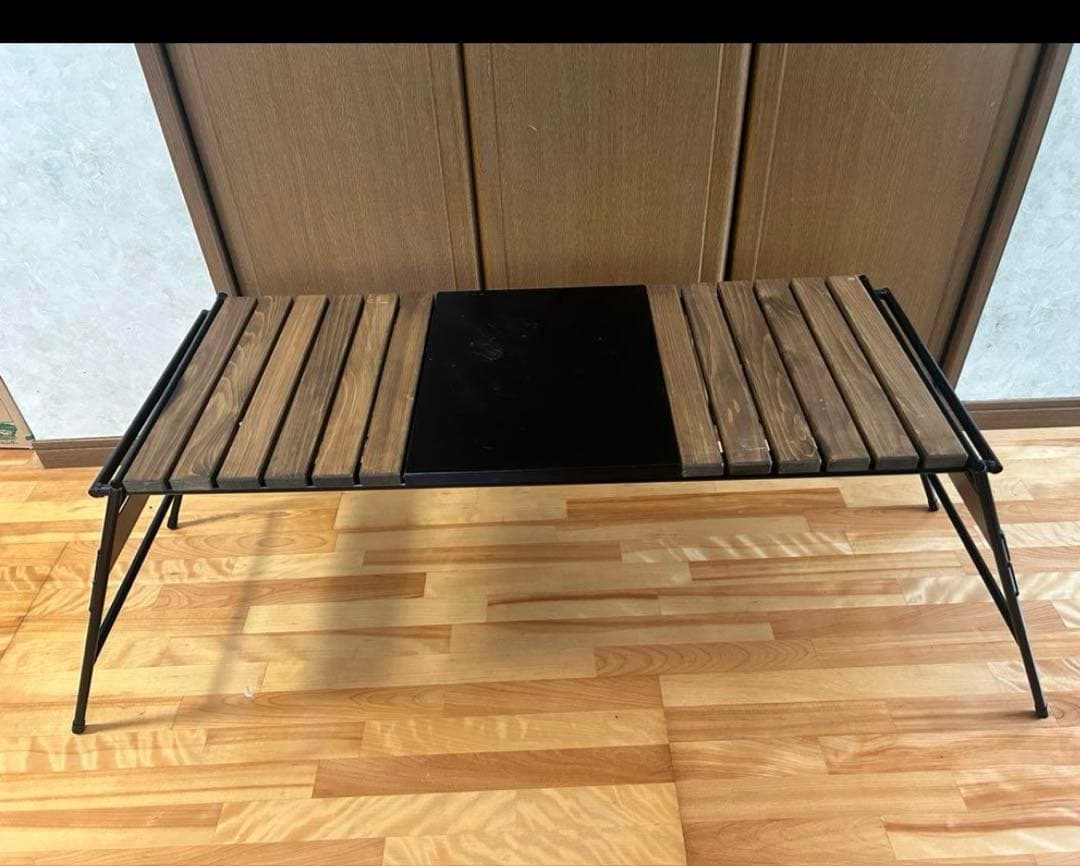 アイアン工房 アイアンテーブル(細板)＋ブラックマルチプレート＋専用バッグ