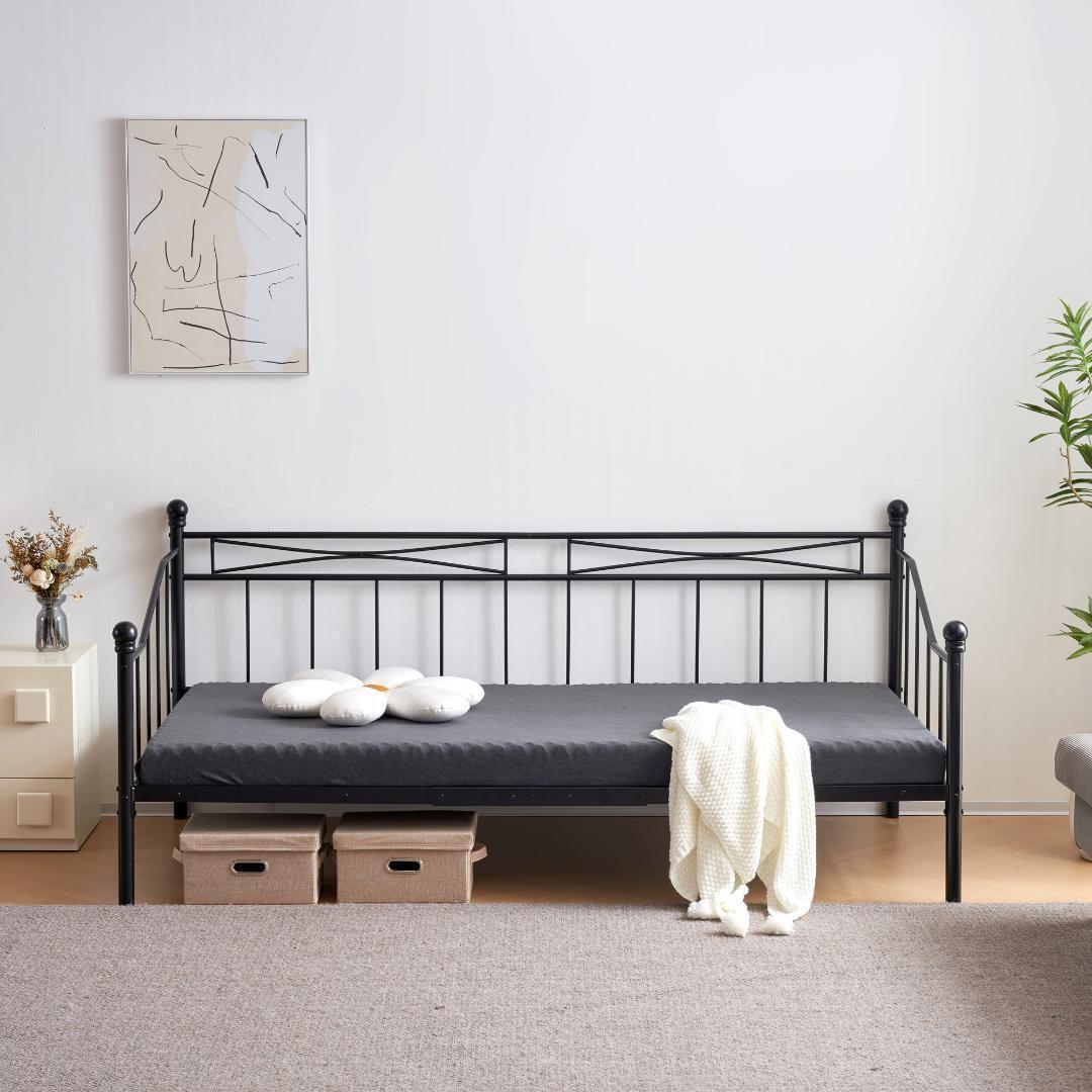 シングルベッドパイプベッドシングル ベッドフレーム収納おしゃれ北欧風スチール耐震