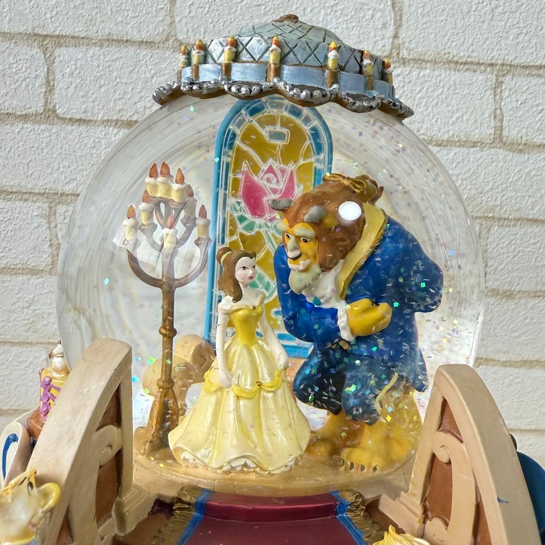 希少 廃盤品★ディズニー 美女と野獣 ライトアップ スノーグローブ スノードーム