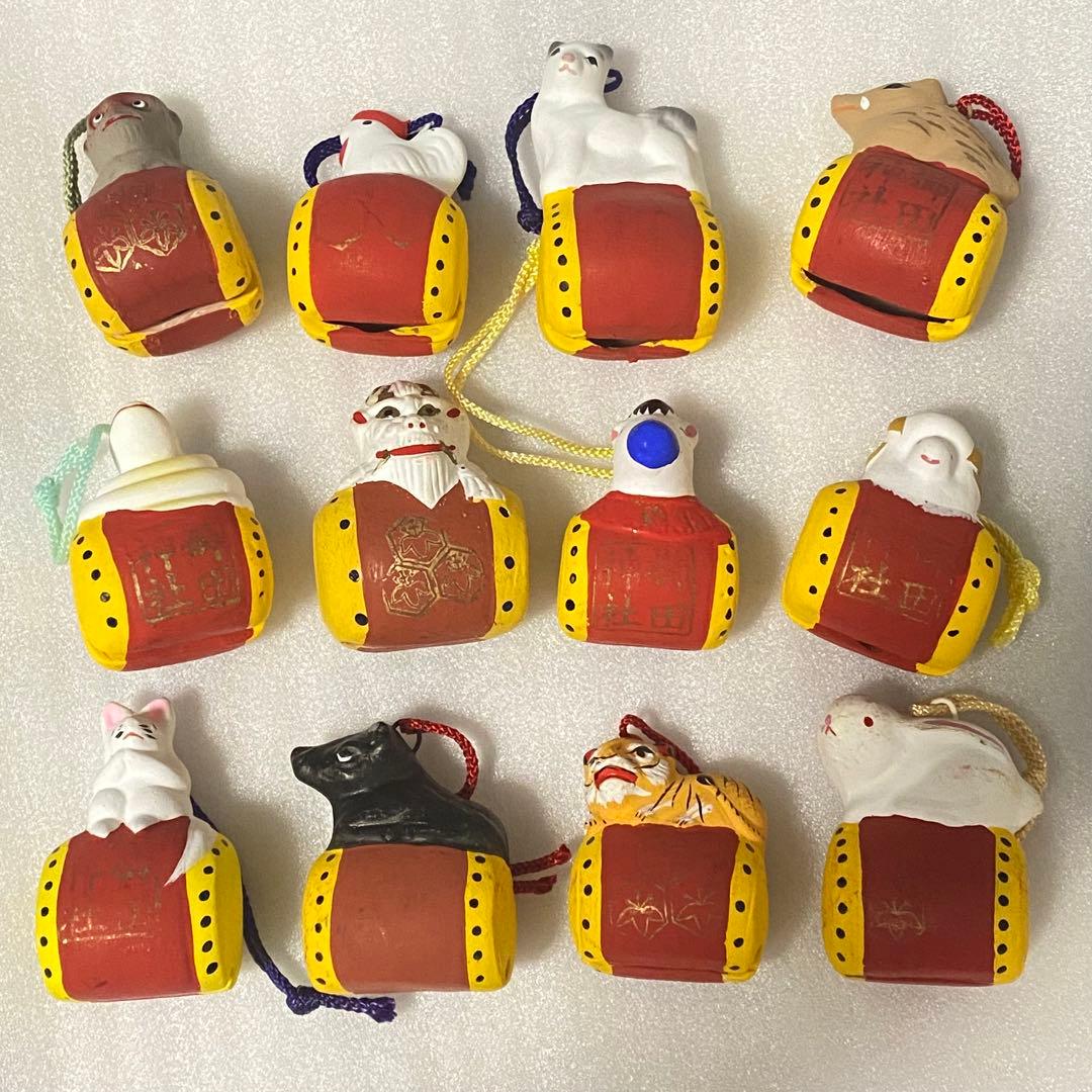 希少・全12種】博多 櫛田神社 干支土鈴 コンプリートセット 縁起物