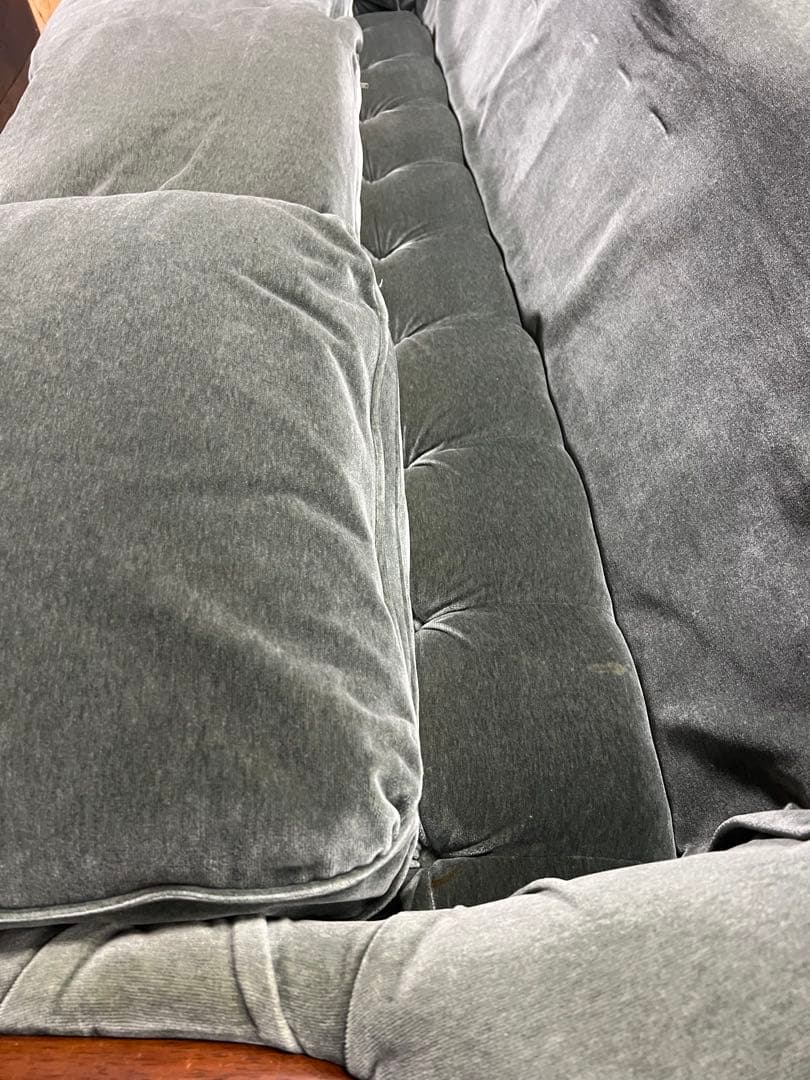 マルニ木工　ベルサイユ　ベルベット グリーンソファ 3人掛け