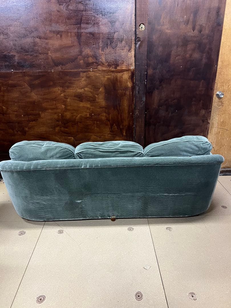 マルニ木工　ベルサイユ　ベルベット グリーンソファ 3人掛け