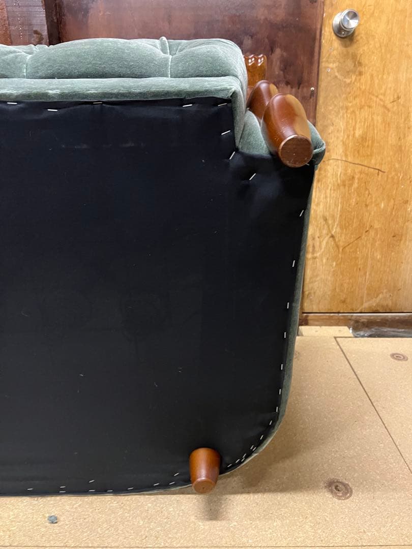 マルニ木工　ベルサイユ　ベルベット グリーンソファ 3人掛け