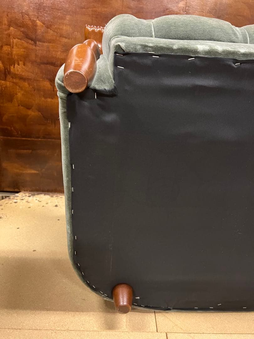 マルニ木工　ベルサイユ　ベルベット グリーンソファ 3人掛け