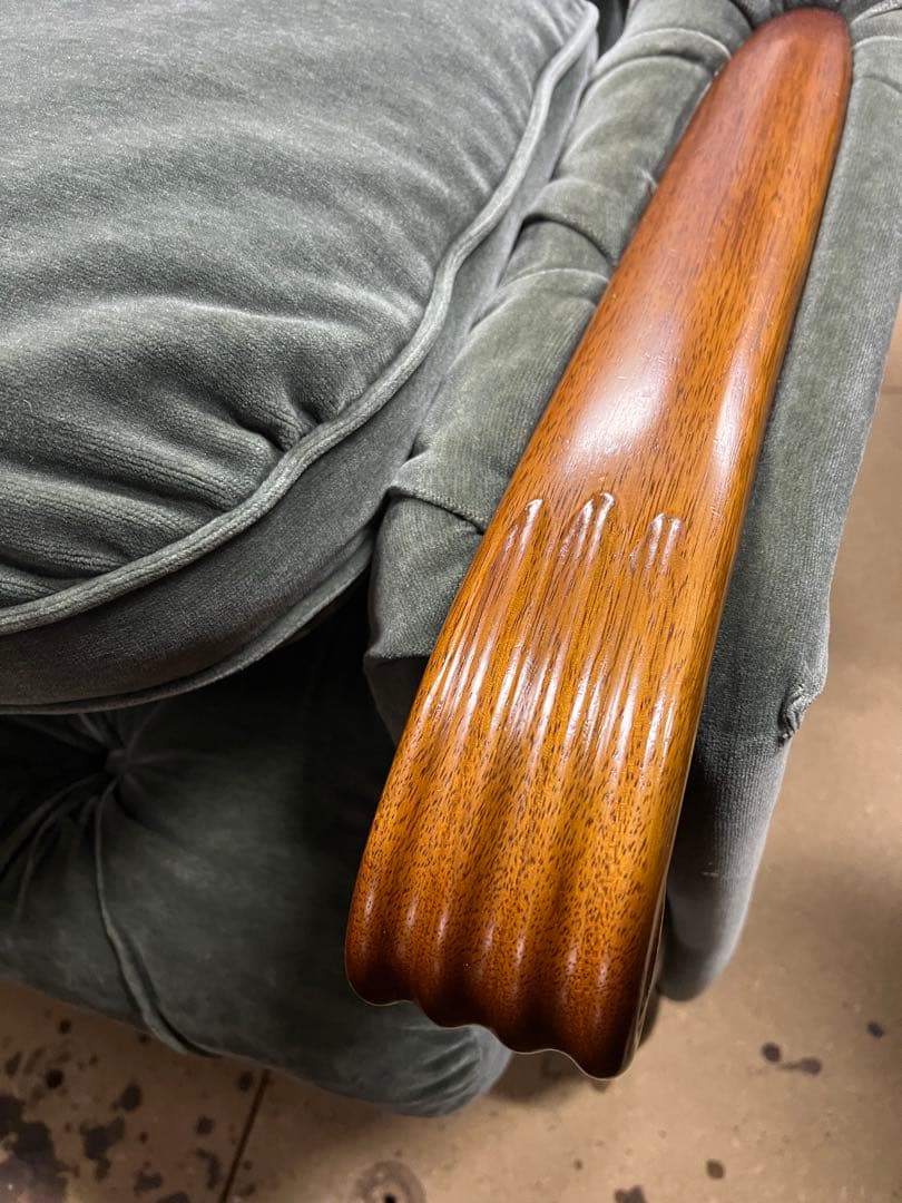 マルニ木工　ベルサイユ　ベルベット グリーンソファ 3人掛け