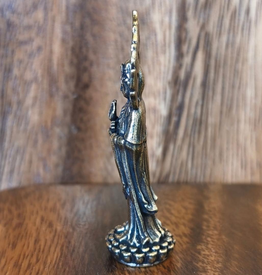 A67 観音菩薩 観音様 真鍮製 仏像 置物 ブラス 開運 守護 風水 縁起物