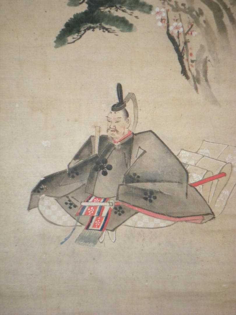 【真作】掛軸　無落款　天神図　古美術　逸品　O125