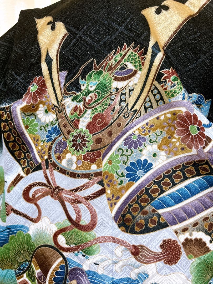 黒×グレー♡七五三　5歳　男の子　セット　一式　兜柄