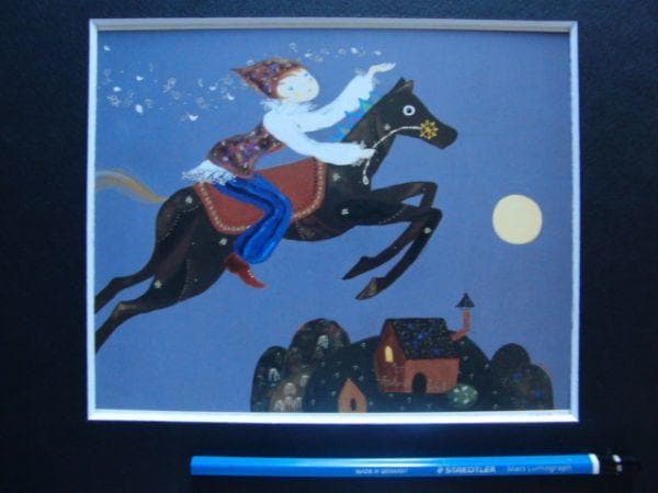 前田 麻里 【花の頃】 希少画集画、状態良好、新品高級額装付