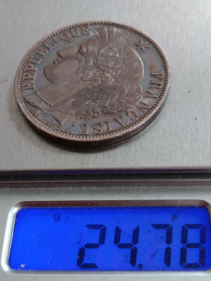 フランス 豊穣の女神セレス5フラン銀貨 - メルカリ