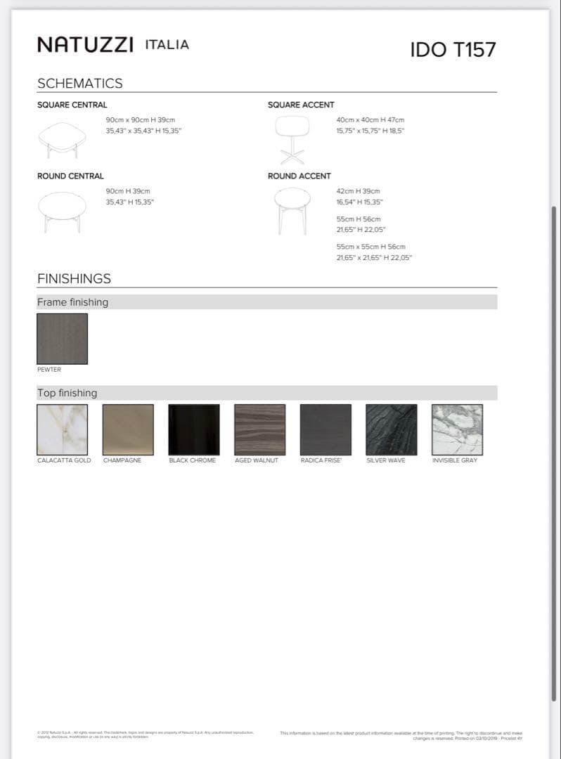 サイドテーブル T157MZ3 大理石