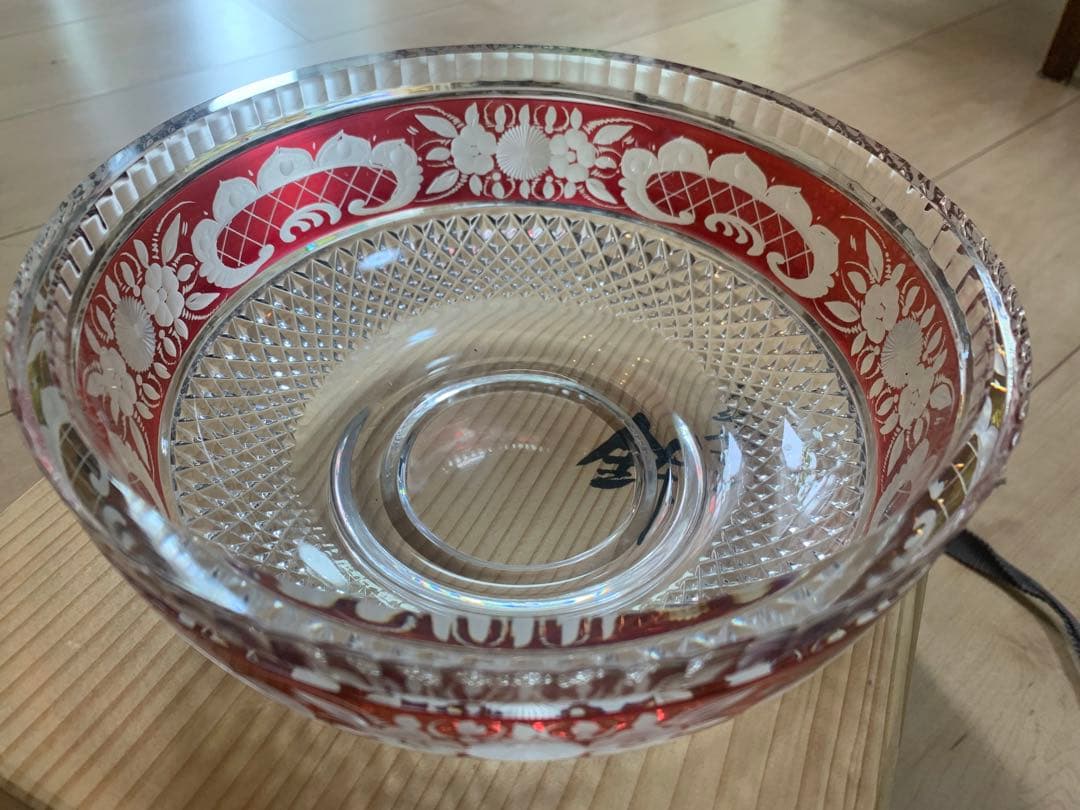 アンティーク　ギヤマン　蓋付き鉢