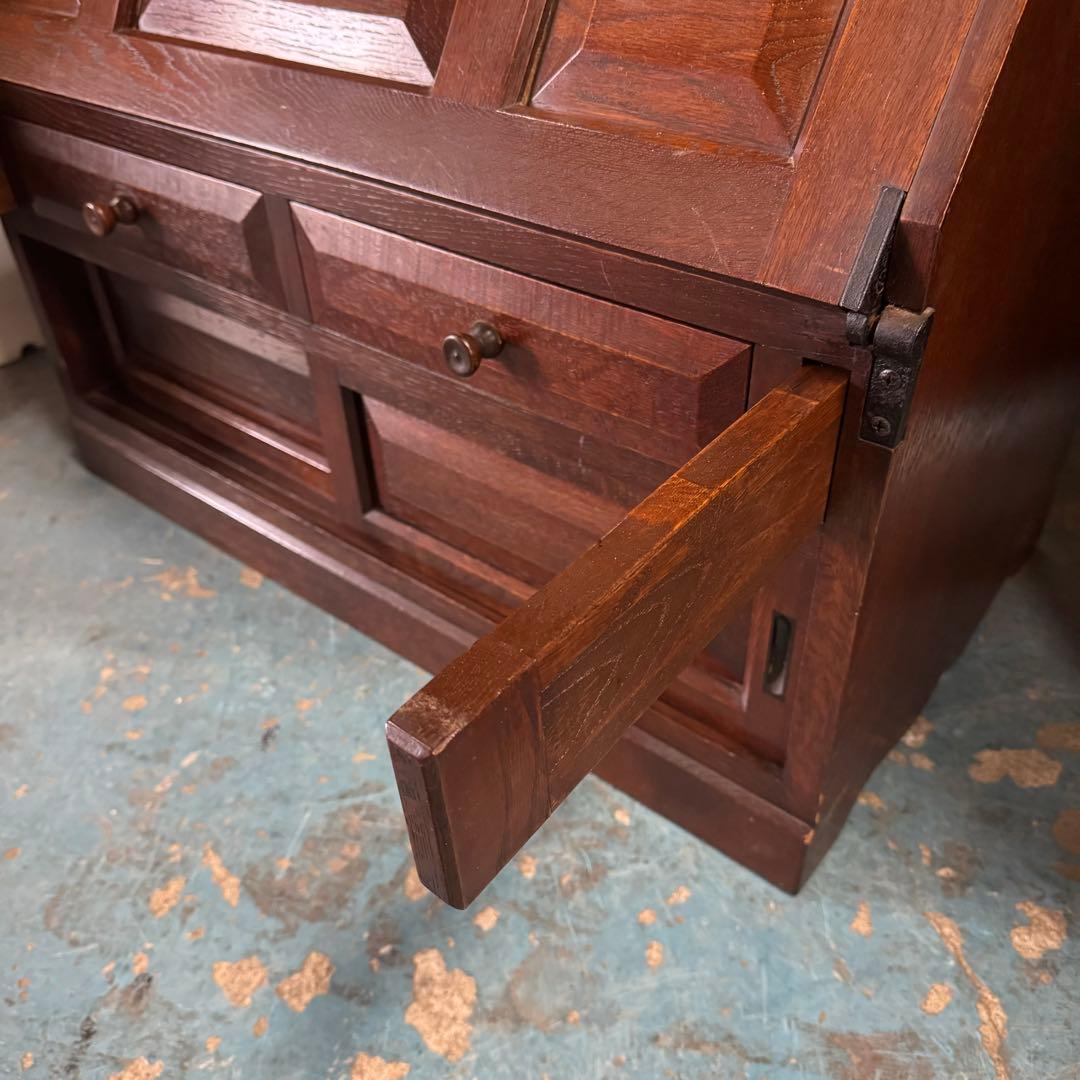 天然木 ナラ材 和製ヴィンテージ ライティングビューロー