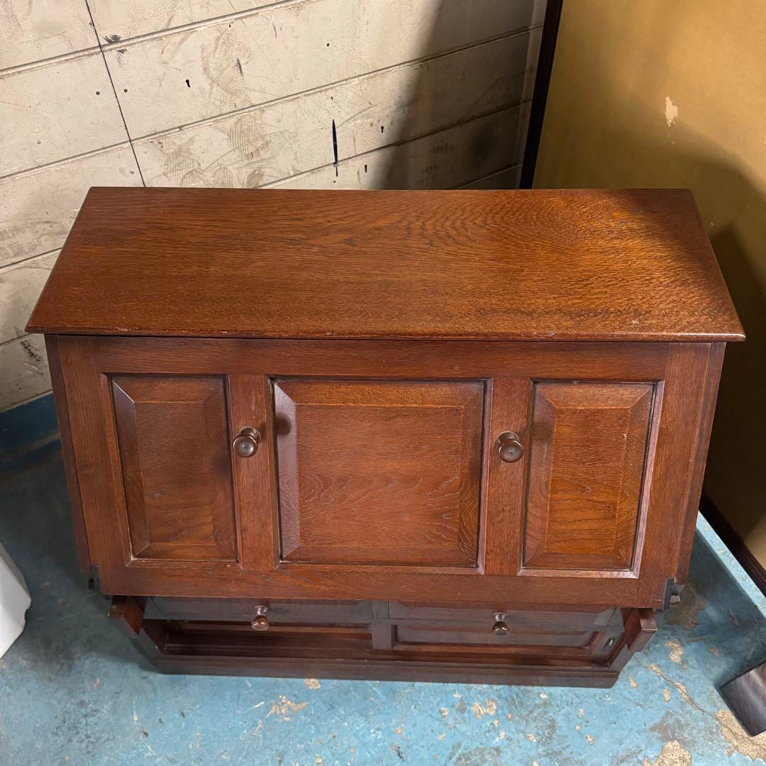 天然木 ナラ材 和製ヴィンテージ ライティングビューロー