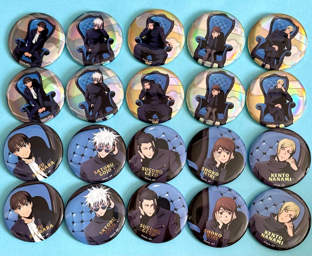 コンプリート 呪術廻戦PLAZA ロフト 懐玉玉折 箔押し オーロラ缶バッジ