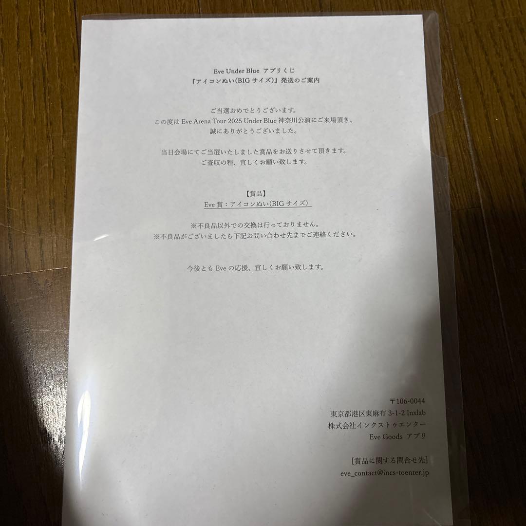 Under Blue Eve賞 アイコンぬいBIGサイズ - メルカリ