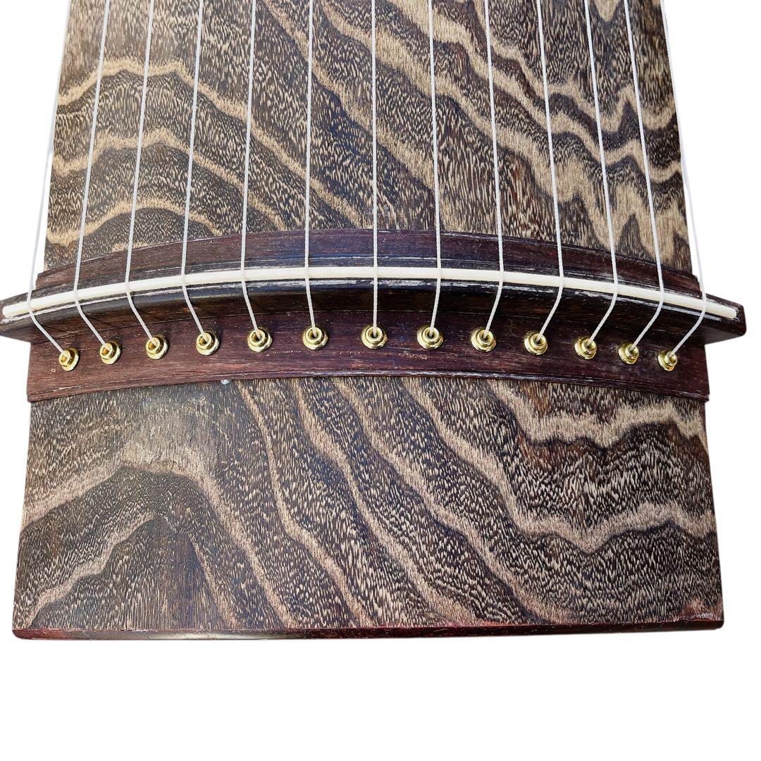 箏 十三弦 13弦 綾杉彫 くり甲 玉杢 蒔絵 玉縁