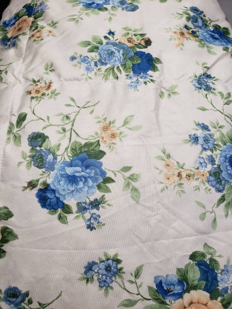 ★cozy★抗菌防臭ライトダウン羽毛掛けふとん 花柄 ピンクブルー２色組