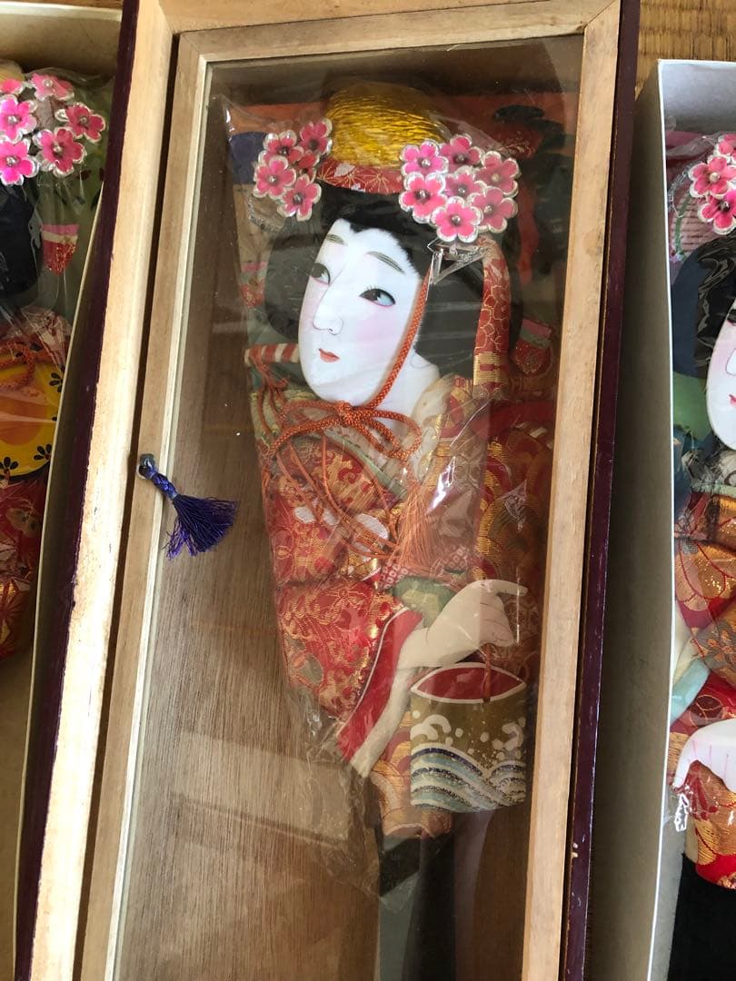 御羽子板　3点セット　Japanese paddle doll.