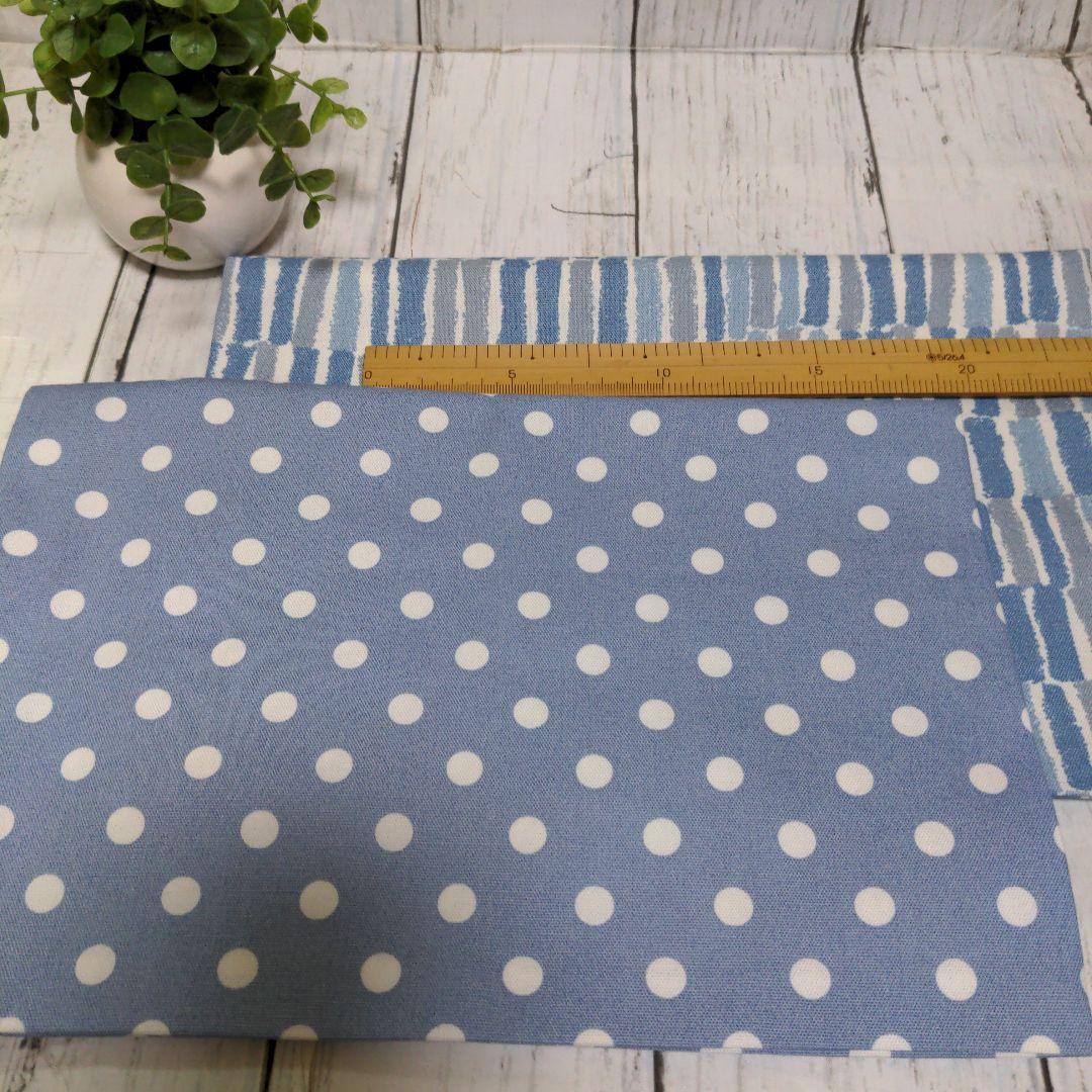 ハンドメイド　ランチョンマット　ストライプ　格子柄　ドット　40×60 水色