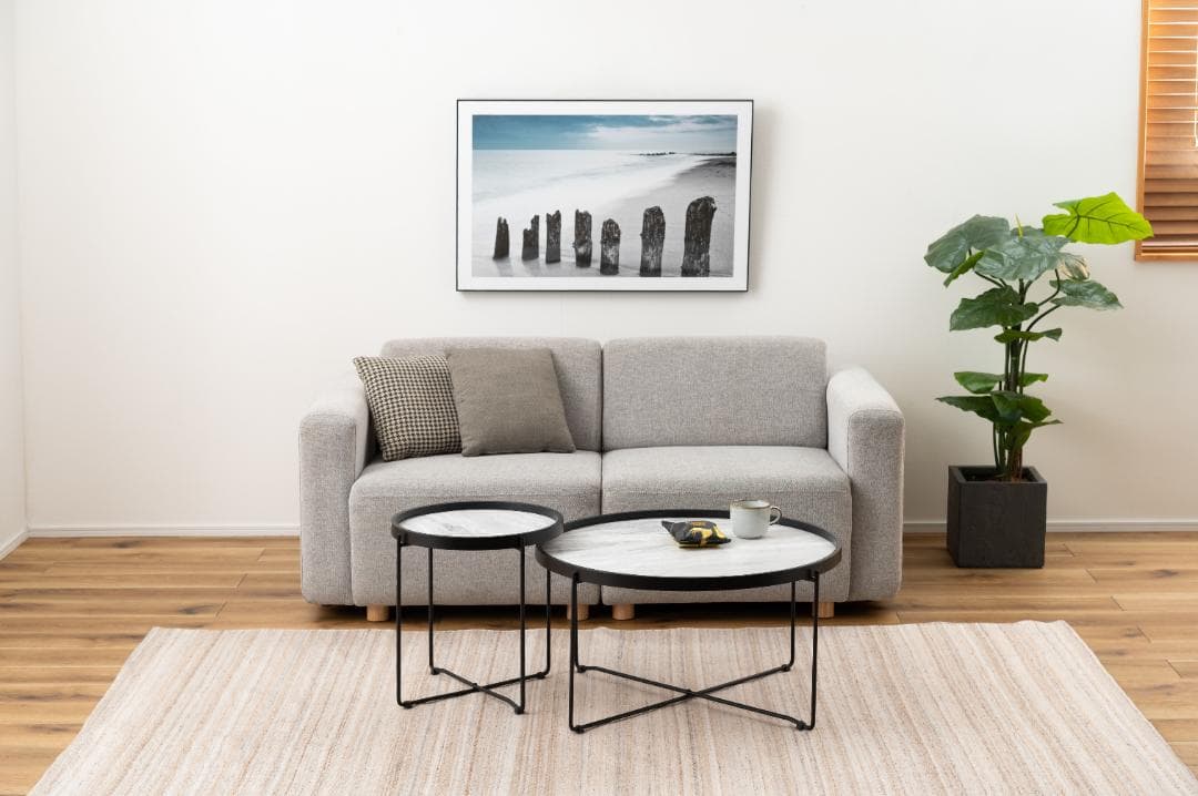 Lサイズ ラウンドテーブル 大理石柄 サイドテーブル CIR-502 N01