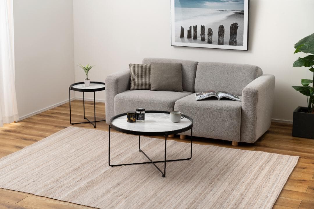 Lサイズ ラウンドテーブル 大理石柄 サイドテーブル CIR-502 N01