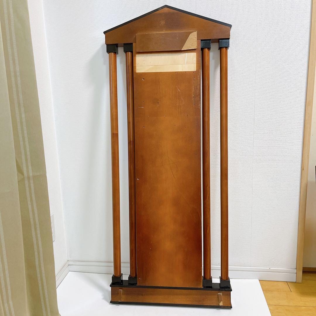 木製 スタンドミラー 象嵌装飾 バーズアイ調 クラシック アンティーク調 大型