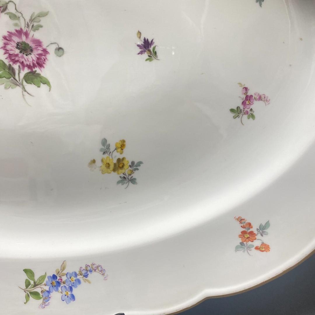 1117F 希少　マイセン 散らし小花 スキャタードフラワー オーバルプレート