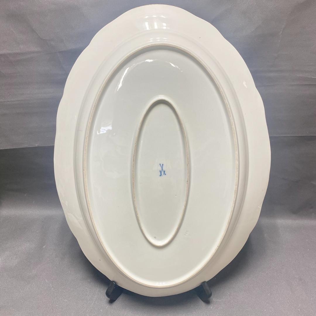 1117F 希少　マイセン 散らし小花 スキャタードフラワー オーバルプレート