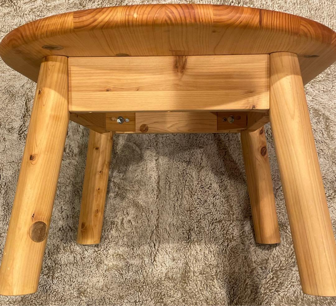 天然ヒノキ　無垢材　ローテーブル　檜