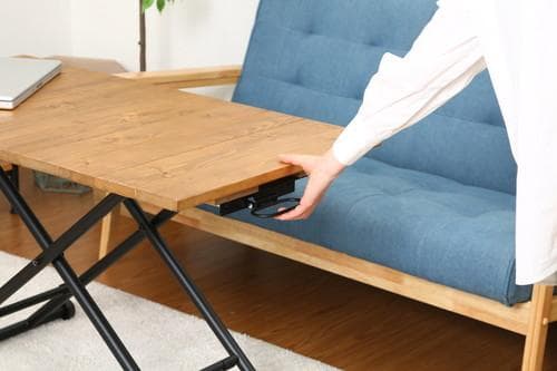 《新品・送料無料》昇降テーブル　シルビア　アンティークブラウン