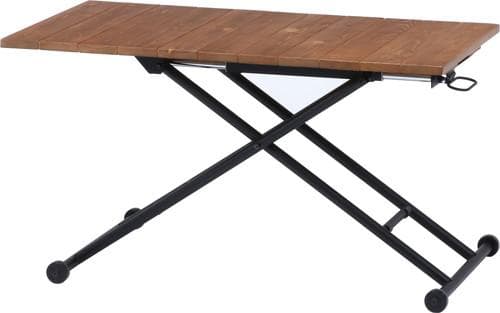 《新品・送料無料》昇降テーブル　シルビア　アンティークブラウン